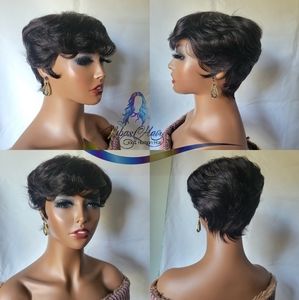 Pixie cut wig human hair wig